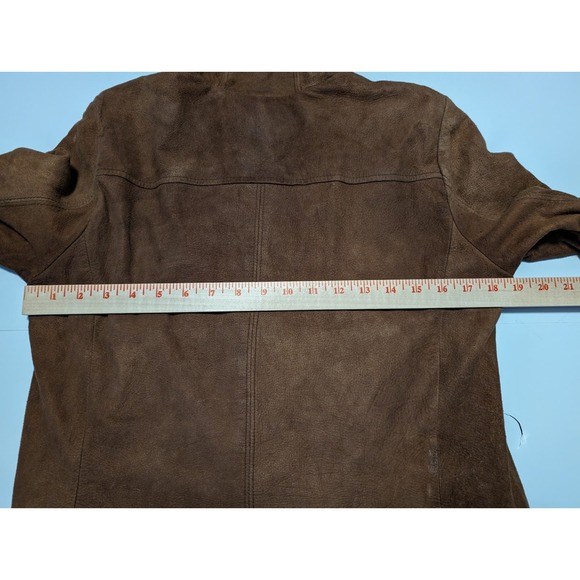 Lucky Brand Lucky Legend Womens Brown Suede Leather Jacket Size Medium Laced - Picture 15 of 16